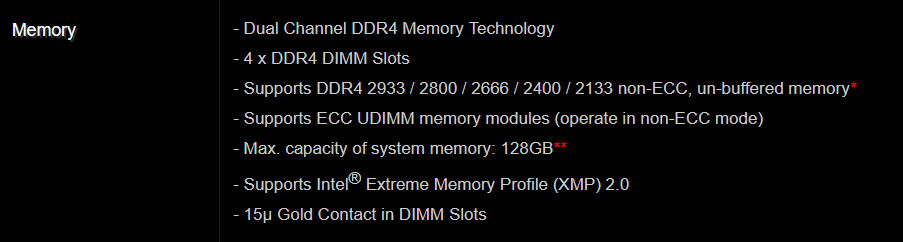 Spesifikasi memory yang disupport pada motherboard