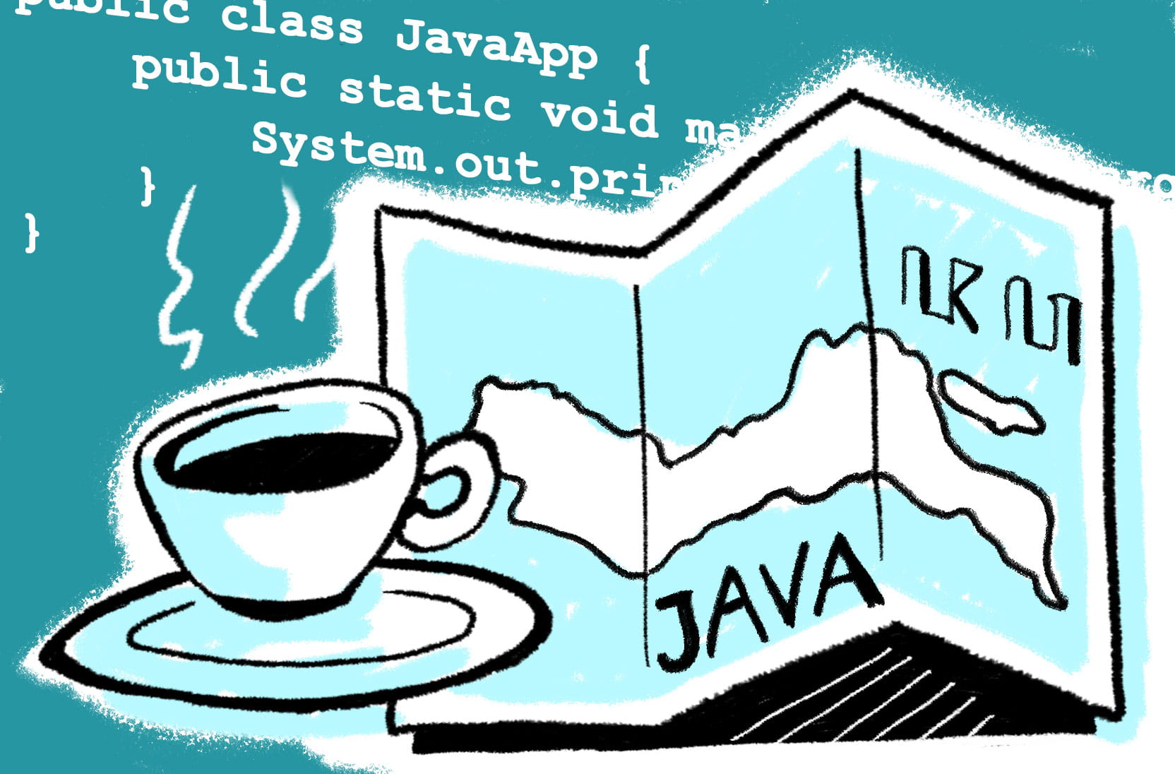 Java, programming language, coffee and island