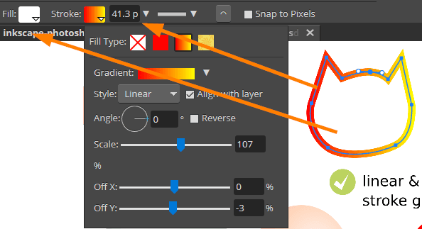 Gradient is nicely converted